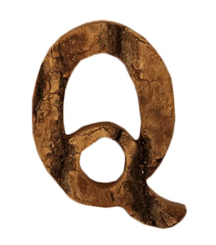 Anawakia Hölzerne Buchstaben A B C D E F G H I J K L M N O P Q R S T U V W X Y Z Vintage Massivholzrinde Holz Nummer Zahlen & 0 1 2 3 4 5 6 7 8 9 Retro DIY Dekoration (Q) von Anawakia