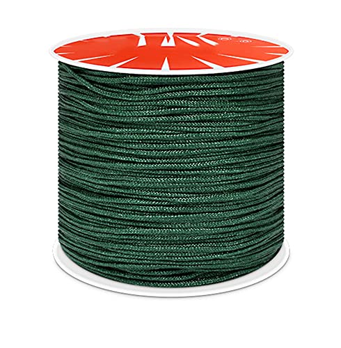 Anawakia Nylonband Kordel Nylonschnur 100 m x 0,8 mm Nylon Trim Kordel Nylon-Handstrickschnur-Sickenfaden für DIY Halskette Schmuckherstellung (Dunkelgrün) von Anawakia