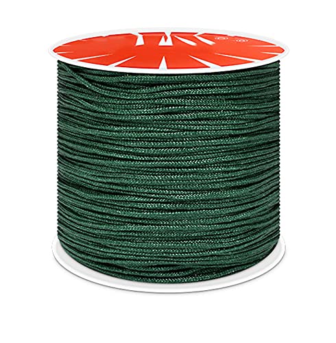 Anawakia Nylonband Kordel Nylonschnur 100 m x 0,8 mm Nylon Trim Kordel Nylon-Handstrickschnur-Sickenfaden für DIY Halskette Schmuckherstellung (Dunkelgrün) von Anawakia