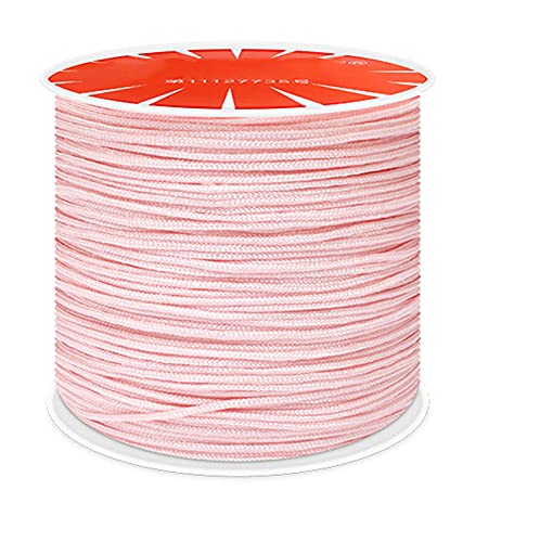 Anawakia Nylonband Kordel Nylonschnur 100 m x 0,8 mm Nylon Trim Kordel Nylon-Handstrickschnur-Sickenfaden für DIY Halskette Schmuckherstellung (Rosa) von Anawakia