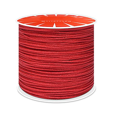 Anawakia Nylonband Kordel Nylonschnur 100 m x 0,8 mm Nylon Trim Kordel Nylon-Handstrickschnur-Sickenfaden für DIY Halskette Schmuckherstellung (Rot) von Anawakia