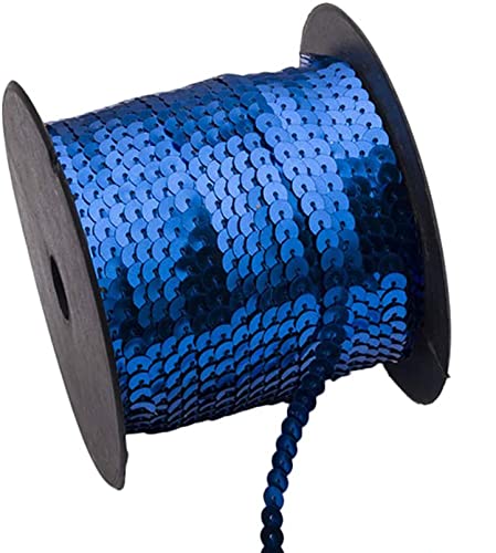 Anawakia Paillettenband 90 m Farbiges Pailletten Band 6 mm Breites Bortenband Glänzende Paillettenbänder für DIY Handwerk Bastelprojekte Tanzbekleidungen Armband Dekorationen (Blau) von Anawakia