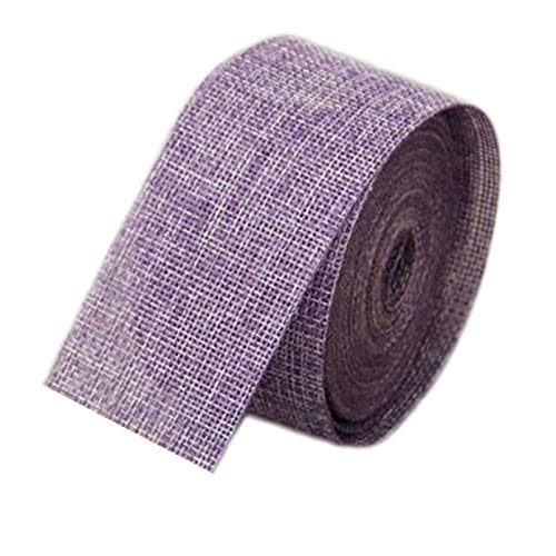 Anawakia Sackleinen Band Jute Deko Band Sackleinen Handwerk Band Rolle Juteband Band Vintage Hessische Trim Zierband Weinlese Hochzeits Dekoband 10 m x 5 cm (Helles Lila) von Anawakia