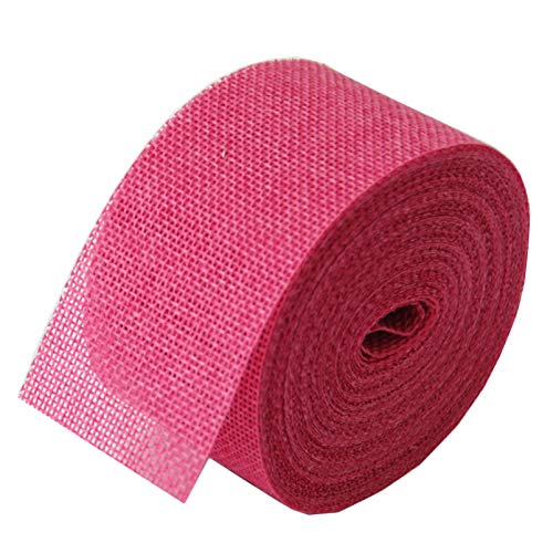 Anawakia Sackleinen Band Jute Deko Band Sackleinen Handwerk Band Rolle Juteband Band Vintage Hessische Trim Zierband Weinlese Hochzeits Dekoband 10 m x 5 cm (Rot) von Anawakia