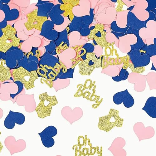 Oh Baby Herz Tischkonfetti, Pink Navy Gold Glitzer, Baby Shower Tischdekorationen Willkommen Baby Party Dekor für Over the Moon Party Dekorationen, 100 Stück Oh Baby Herz Tischkonfetti, Pink Navy Gold Glitzer, Baby Shower Tischdekorationen Willkommen Baby Party Dekor für Over the Moon Party Dekorationen, 100 Stück von Anbero