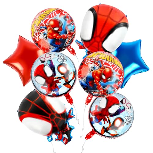 8 Stück Geburtstag Deko Set Folienballon, Held Luftballons, Hero Luftballons, Spider Luftballons, Hero Geburtstag Deko, Held Thema Party Dekorationen, Kindergeburtstag Deko für Jungen von Anbobili