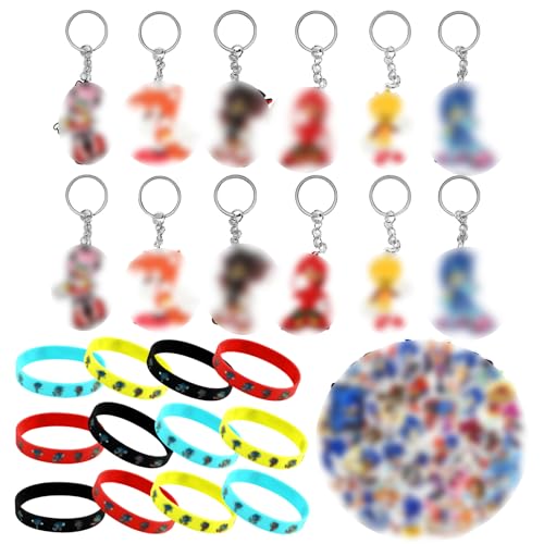 Anbobili Party Mitgebsel für Kinder - Kindergeburtstag Geschenke Mit 12 Silikonarmband, 12 Schlüsselanhänger, 50 Aufkleber für Jungen & Mädchen Geburtstag Gastgeschenke Anbobili Party Mitgebsel für Kinder - Kindergeburtstag Geschenke Mit 12 Silikonarmband, 12 Schlüsselanhänger, 50 Aufkleber für Jungen & Mädchen Geburtstag Gastgeschenke von Anbobili