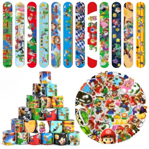 Anbobili Party Mitgebsel Set, 36 Stück Schnapparmband, 50 Stück Aufkleber Kinder, Klatscharmband Kinder Sticker für Mitgebsel Kindergeburtstag, Gastgeschenke für Kinder Anbobili Party Mitgebsel Set, 36 Stück Schnapparmband, 50 Stück Aufkleber Kinder, Klatscharmband Kinder Sticker für Mitgebsel Kindergeburtstag, Gastgeschenke für Kinder von Anbobili