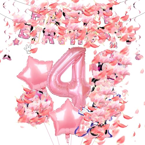 Luftballons Geburtstag 4 Jahre, Luftballons 4. Geburtstag Mädchen, Party Supplies Mit Balloons Banner Spiral, für Kindergeburtstag Kinder Party Dekoration Luftballons Geburtstag 4 Jahre, Luftballons 4. Geburtstag Mädchen, Party Supplies Mit Balloons Banner Spiral, für Kindergeburtstag Kinder Party Dekoration von Anbobili
