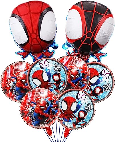 Luftballons Geburtstag Spiderman, 8 Stück Spiderman Folienballon, Spiderman Geburtstagsdeko Luftballons, Spiderman Kindergeburtstag Deko, Spiderman Luftballons für Mädchen Junge Geburtstag von Anbobili