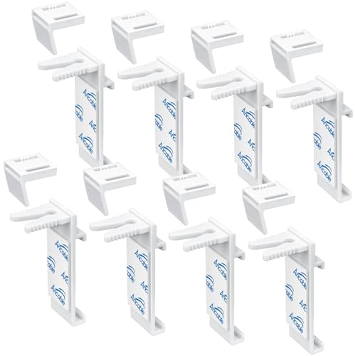 Klemmhalter für Klemmfix Rollo, Ancable Doppelrollo Ohne Bohren Ersatzteil Zubehör 8 Stück Set, klemmträger Halterung für PVC, Holz-Fenster, Türflügel von Ancable