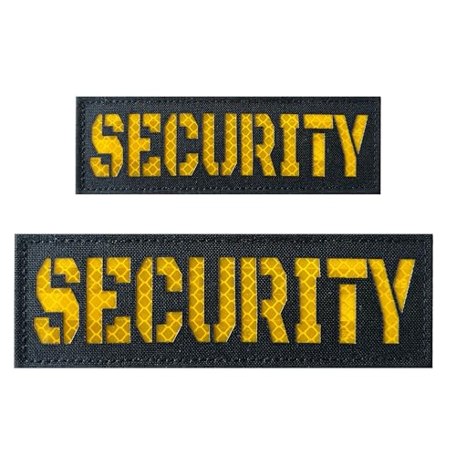 Reflektierender Sicherheits-Patch, lasergeschnitten, mit Rückwand und Klettverschluss, 1 klein und groß (schwarz-gelb), 2 Stück von Ancana