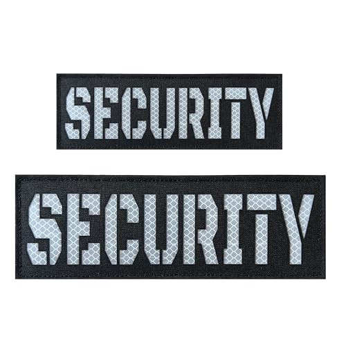 Reflektierender Sicherheits-Patch, lasergeschnitten, mit Rückwand und Klettverschluss, 1 klein und groß (schwarz-weiß), 2 Stück von Ancana