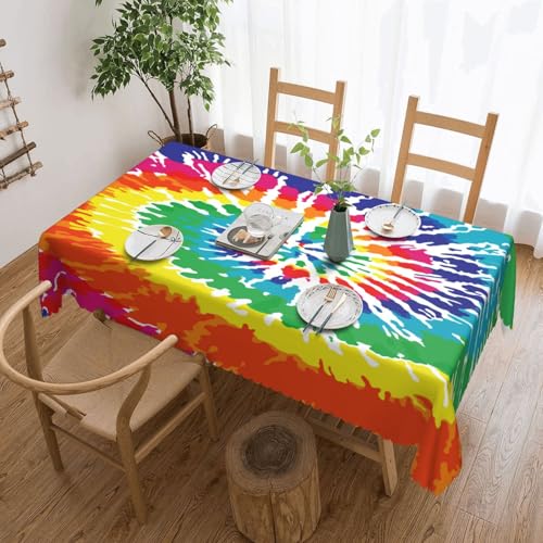 Batik-Tischdecke für Esszimmer, Küche, Geburtstagsparty-Dekoration für Esstisch, Buffet-Partys, Terrasse, Camping-Abdeckung, 137,2 x 182,9 cm von Anceky