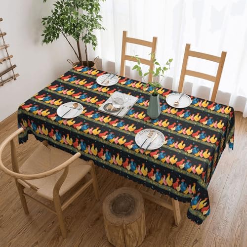 Hühner-Tischdecke für Esszimmer, Küche, Geburtstagsparty-Dekorationen für Esstisch, Buffet, Partys, Terrasse, Camping, 137,2 x 182,9 cm von Anceky