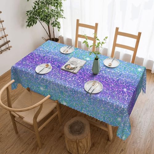 Lila-Blaue Ombre-Glitzer-Tischdecke für Esszimmer, Küche, Geburtstagsparty-Dekorationen für Esstisch, Buffet, Partys, Terrasse, Camping, 137,2 x 182,9 cm von Anceky