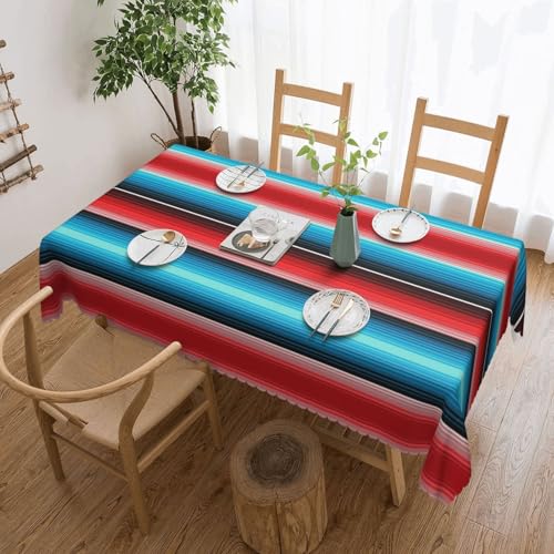 Mexikanische Serape-Tischdecke für Esszimmer, Küche, Geburtstagsparty-Dekorationen für Esstisch, Buffet-Partys, Terrasse, Camping-Abdeckung, 137,2 x 182,9 cm von Anceky