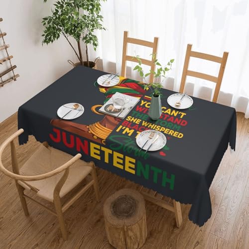Tischdecke „Juneteenth African Woman Black History Month für Esszimmer, Küche, Geburtstagsparty, Dekoration für Esstisch, Buffet, Partys, Terrasse, Camping, 137,2 x 183,9 cm von Anceky
