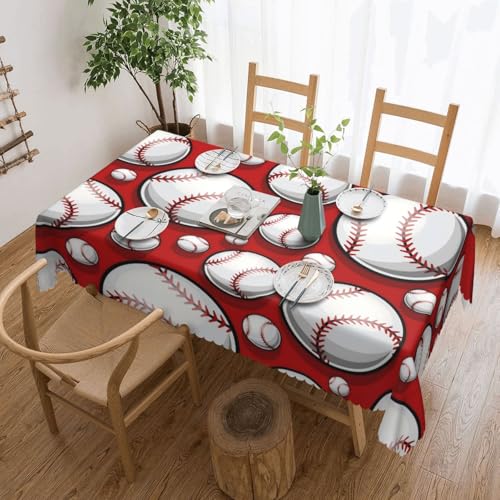 Tischdecke mit Baseball-Muster für Esszimmer, Küche, Geburtstagsparty, Dekoration für Esstisch, Buffet, Partys, Terrasse, Camping, 137,2 x 182,9 cm von Anceky