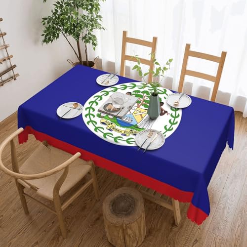 Tischdecke mit Belize-Flagge für Esszimmer, Küche, Geburtstagsparty, Dekoration für Esstisch, Buffet, Partys, Terrasse, Camping, 137,2 x 183,9 cm von Anceky