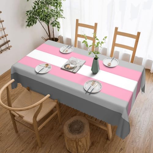 Tischdecke mit Demigirl-Pride-Flagge für Esszimmer, Küche, Geburtstagsparty-Dekorationen für Esstisch, Buffet-Partys, Terrasse, Camping, 137,2 x 183,9 cm von Anceky