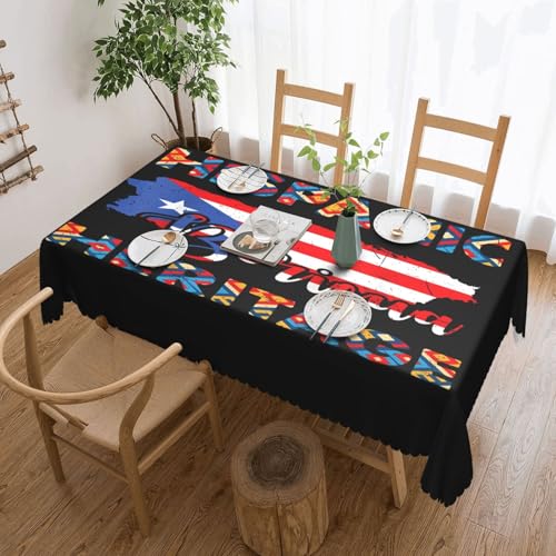 Tischdecke mit Puerto-Rico-Flagge, Monat des hispanischen Erbes, Boricua-Ricaner, für Esszimmer, Küche, Geburtstagsparty, Dekoration für Esstisch, Buffet, Partys, Terrasse, Camping, 137,2 x 183,9 cm von Anceky