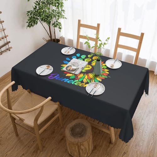 Tischdecke mit Sonnenblumenmotiv, Juneteenth, Black History Month, für Esszimmer, Küche, Geburtstagsparty, Dekoration für Esstisch, Buffet, Partys, Terrasse, Camping, 137,2 x 182,9 cm von Anceky