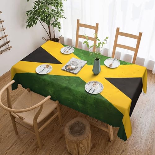 Tischdecke mit Vintage-Jamaika-Flagge für Esszimmer, Küche, Geburtstagsparty, Dekoration für Esstisch, Buffet, Partys, Terrasse, Camping, 137,2 x 183,9 cm von Anceky
