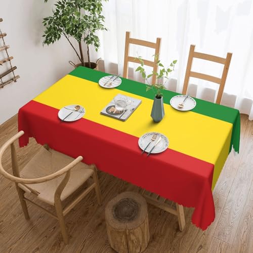 Tischdecke mit äthiopischer Flagge für Esszimmer, Küche, Geburtstagsparty, Dekoration für Esstisch, Buffet, Partys, Terrasse, Camping, 137,2 x 182,9 cm von Anceky