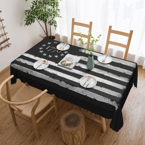 Tischdecke mit amerikanischer Flagge von Betsy Ross aus dem Jahr 1776 für Esszimmer, Küche, Geburtstagsparty, Dekoration für Esstisch, Buffet, Partys, Terrasse, Camping, 137,2 x 182,9 cm von Anceky