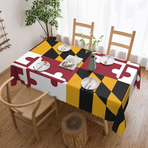 Tischdecke mit der Flagge von Maryland für Esszimmer, Küche, Geburtstagsparty-Dekorationen für Esstisch, Buffet, Partys, Terrasse, Camping, 137,2 x 183,9 cm von Anceky