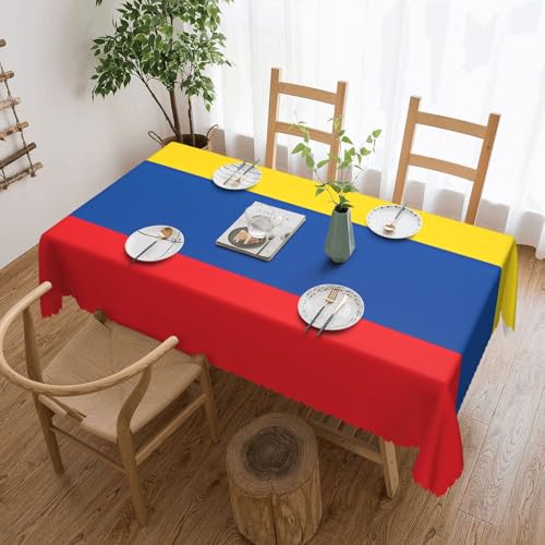 Tischdecke mit ecuadorianischer Flagge für Esszimmer, Küche, Geburtstagsparty, Dekoration für Esstisch, Buffet, Partys, Terrasse, Camping, 137,2 x 182,9 cm von Anceky
