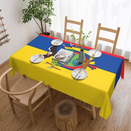 Tischdecke mit ecuadorianischer Flagge für Esszimmer, Küche, Geburtstagsparty, Dekoration für Esstisch, Buffet, Partys, Terrasse, Camping, 137,2 x 182,9 cm von Anceky