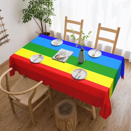 Tischdecke mit ecuadorianischer indigener Flagge, für Esszimmer, Küche, Geburtstagsparty, Dekoration für Esstisch, Buffet, Partys, Terrasse, Camping, 137,2 x 183,9 cm von Anceky