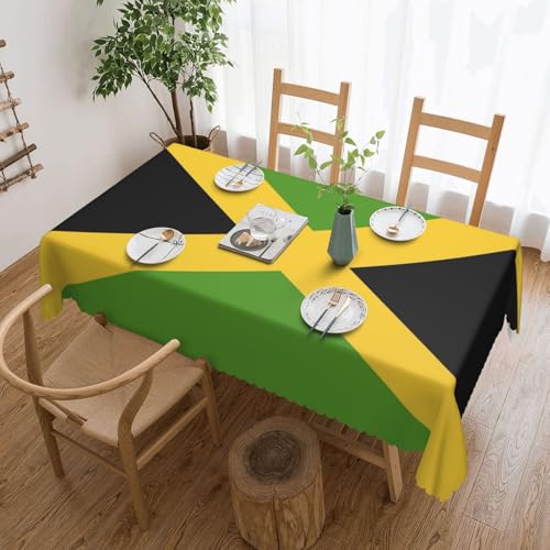 Tischdecke mit jamaikanischer Flagge für Esszimmer, Küche, Geburtstagsparty-Dekoration für Esstisch, Buffet, Partys, Terrasse, Camping, 137,2 x 183,9 cm von Anceky
