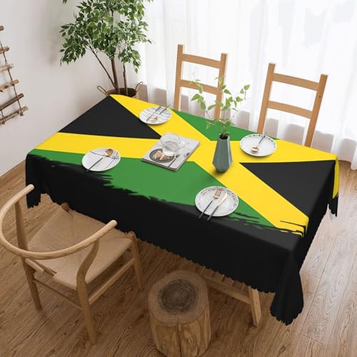 Tischdecke mit jamaikanischer Flagge für Esszimmer, Küche, Geburtstagsparty-Dekoration für Esstisch, Buffet, Partys, Terrasse, Camping, 137,2 x 183,9 cm von Anceky