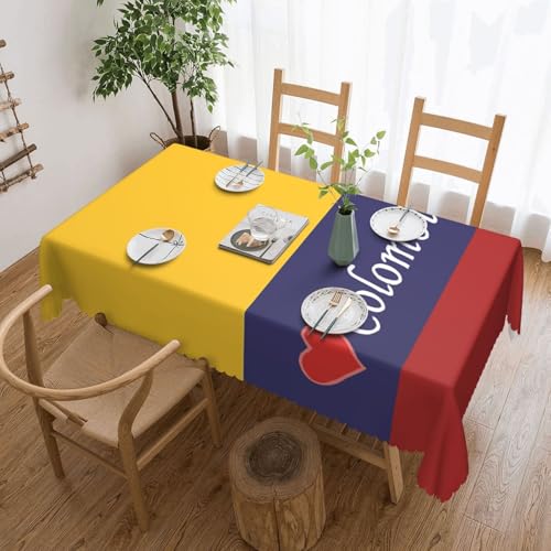 Tischdecke mit kolumbianischer Flagge, für Esszimmer, Küche, Geburtstagsparty, Dekoration für Esstisch, Buffet, Partys, Terrasse, Camping, 137,2 x 183,9 cm von Anceky