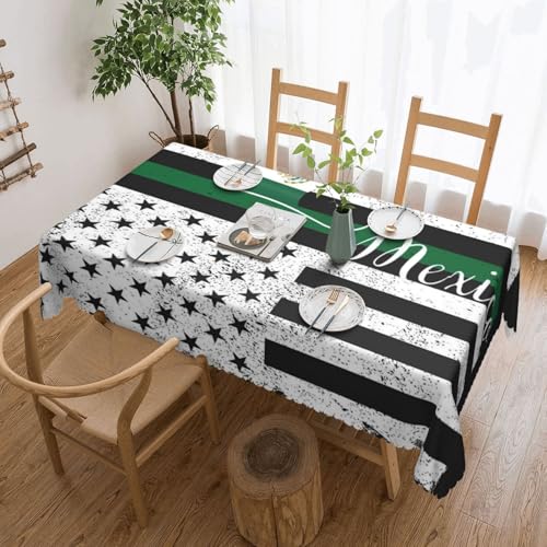 Tischdecke mit mexikanischem und amerikanischem Cinco-Flagge, Mexiko-Flagge, USA-Flagge, für Esszimmer, Küche, Geburtstagsparty, Dekoration für Esstisch, Buffet, Partys, Terrasse, Camping, 137,2 x 183 von Anceky