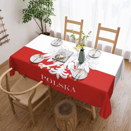 Tischdecke mit polnischer Flagge, Polen, Polska, für Esszimmer, Küche, Geburtstagsparty, Dekoration für Esstisch, Buffet, Partys, Terrasse, Camping, 137,2 x 182,9 cm von Anceky