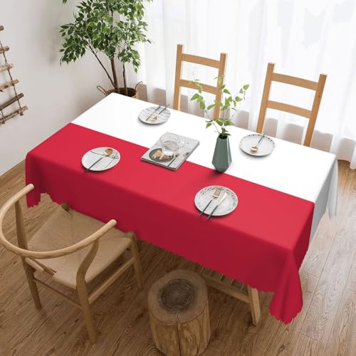 Tischdecke mit polnischer Flagge für Esszimmer, Küche, Geburtstagsparty, Dekoration für Esstisch, Buffet, Partys, Terrasse, Camping, 137,2 x 183,9 cm von Anceky