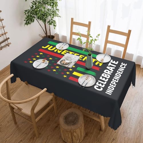 Tischdecke zum Nationalen Unabhängigkeitstag Juneteenth für Esszimmer, Küche, Geburtstagsparty-Dekorationen für Esstisch, Buffet-Partys, Terrasse, Camping-Abdeckung, 137,2 x 182,9 cm von Anceky