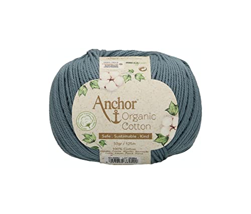 Anchor Organic Cotton, 50G, Stärke: 4, Aufmachung: 125M ocean blue Häkelgarne von Anchor