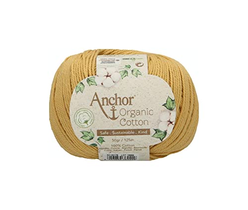 Anchor Organic Cotton, 50G, Stärke: 4, Aufmachung: 125M sunflower Häkelgarne von Anchor