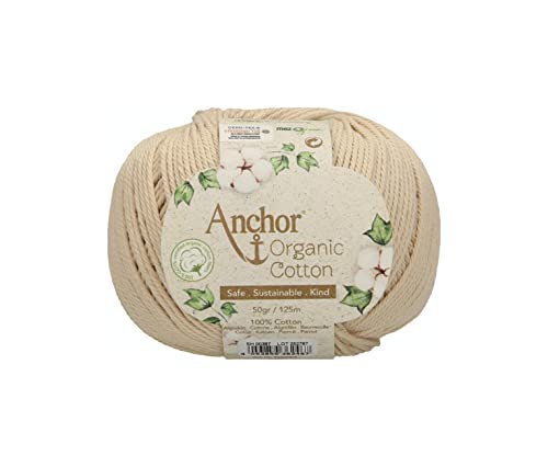 Anchor Organic Cotton, 50G, Stärke: 4, Aufmachung: 125M sand beach Häkelgarne von Anchor