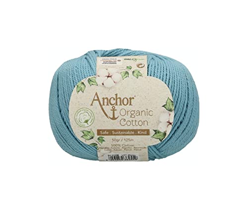 Anchor Organic Cotton, 50G, Stärke: 4, Aufmachung: 125M blue sky Häkelgarne von Anchor