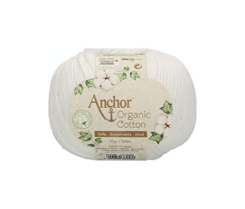 Anchor Organic Cotton, 50G, Stärke: 4, Aufmachung: 125M snowy white Häkelgarne von Anchor