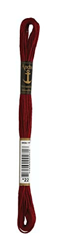 Anchor 232587 4635000-00022 Stickgarn, Baumwolle, dunkelrot, 3 gramm Anchor 232587 4635000-00022 Stickgarn, Baumwolle, dunkelrot, 3 gramm von Anchor