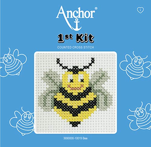 Anchor 3690000@19 Kreuzstich-Kits, 100% Baumwolle, Bee Aw, 10 x 10cm von Anchor