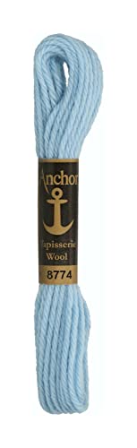 Anchor 4238000-08774 Stickgarne, 100% Wolle, hellblau, 10m, 7 Gramm von Anchor