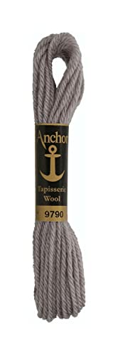 Anchor 4238000-09790 Stickgarne, 100% Wolle, mittelgrau, 10m, 7 Gramm von Anchor
